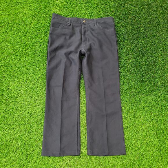 Vintage 80s Wrangler Polyester Pants 36x28 Black - Picture 1 of 16